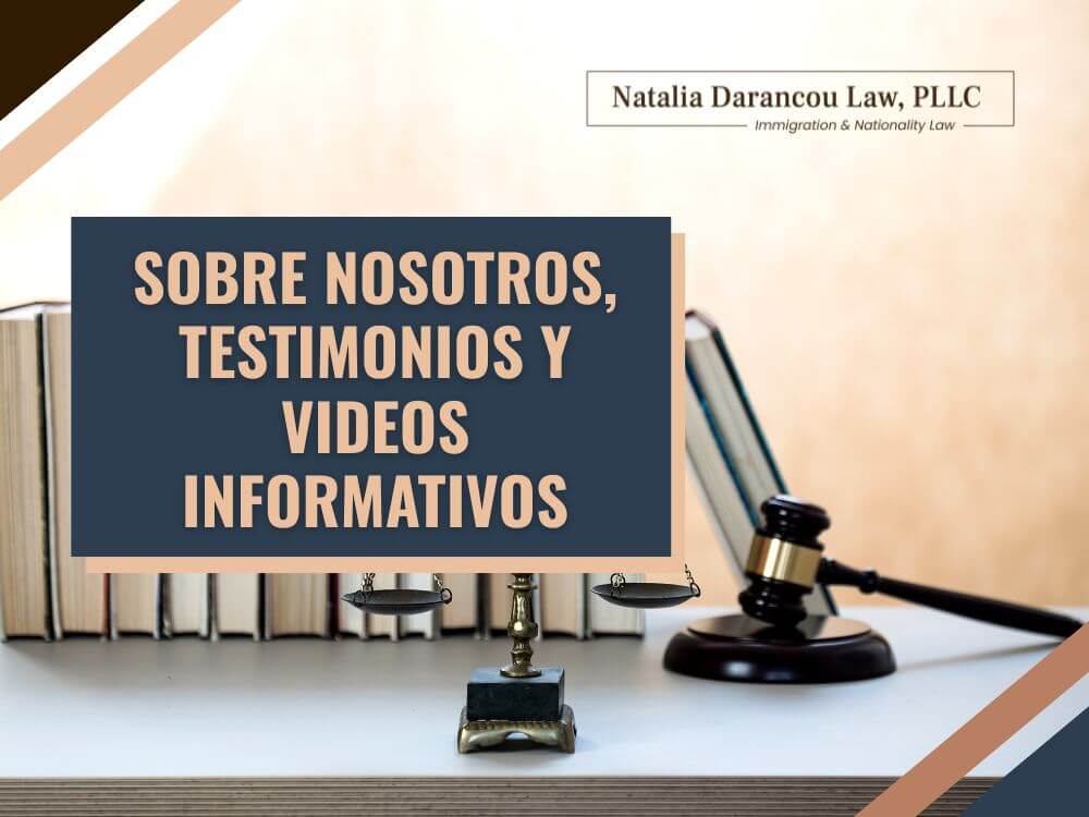 Mega Menu - Sobre Nosotros, Testimonios y Videos Informativos - Darancou Law